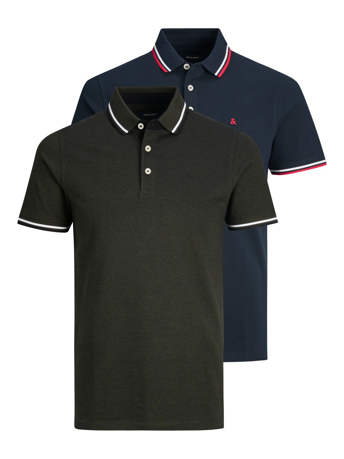 Jack & Jones Paquete de 2 T-shirt Liso Polo -Navy Blazer - 12191216