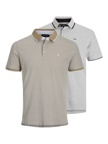 Jack & Jones Confezione da 2 T-shirt Semplice Polo -Crockery - 12191216