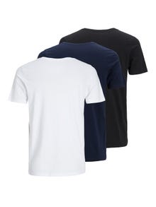Jack & Jones 3-pak Logo Crew neck T-shirt -White - 12191330