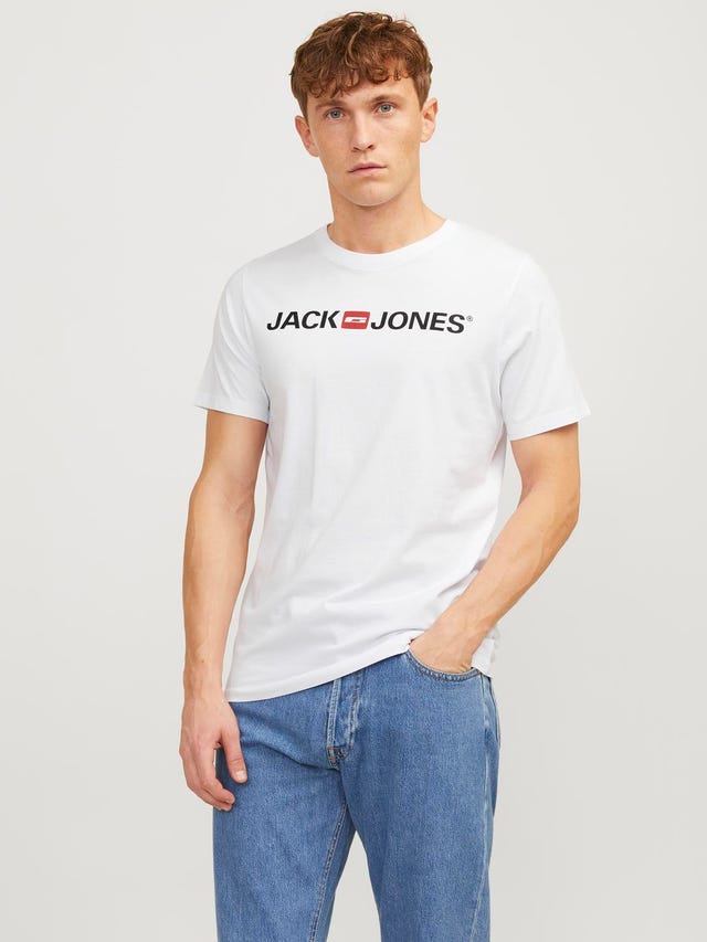 Jack & Jones 3-pakkainen Logo Pyöreä pääntie T-paita - 12191330