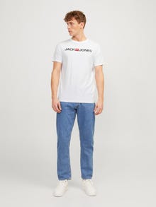 Jack & Jones 3-pakning Logo O-hals T-skjorte -White - 12191330