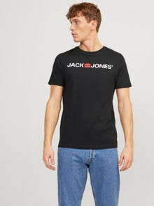 Jack & Jones 3-pak Z logo Okrągły dekolt T-shirt -White - 12191330