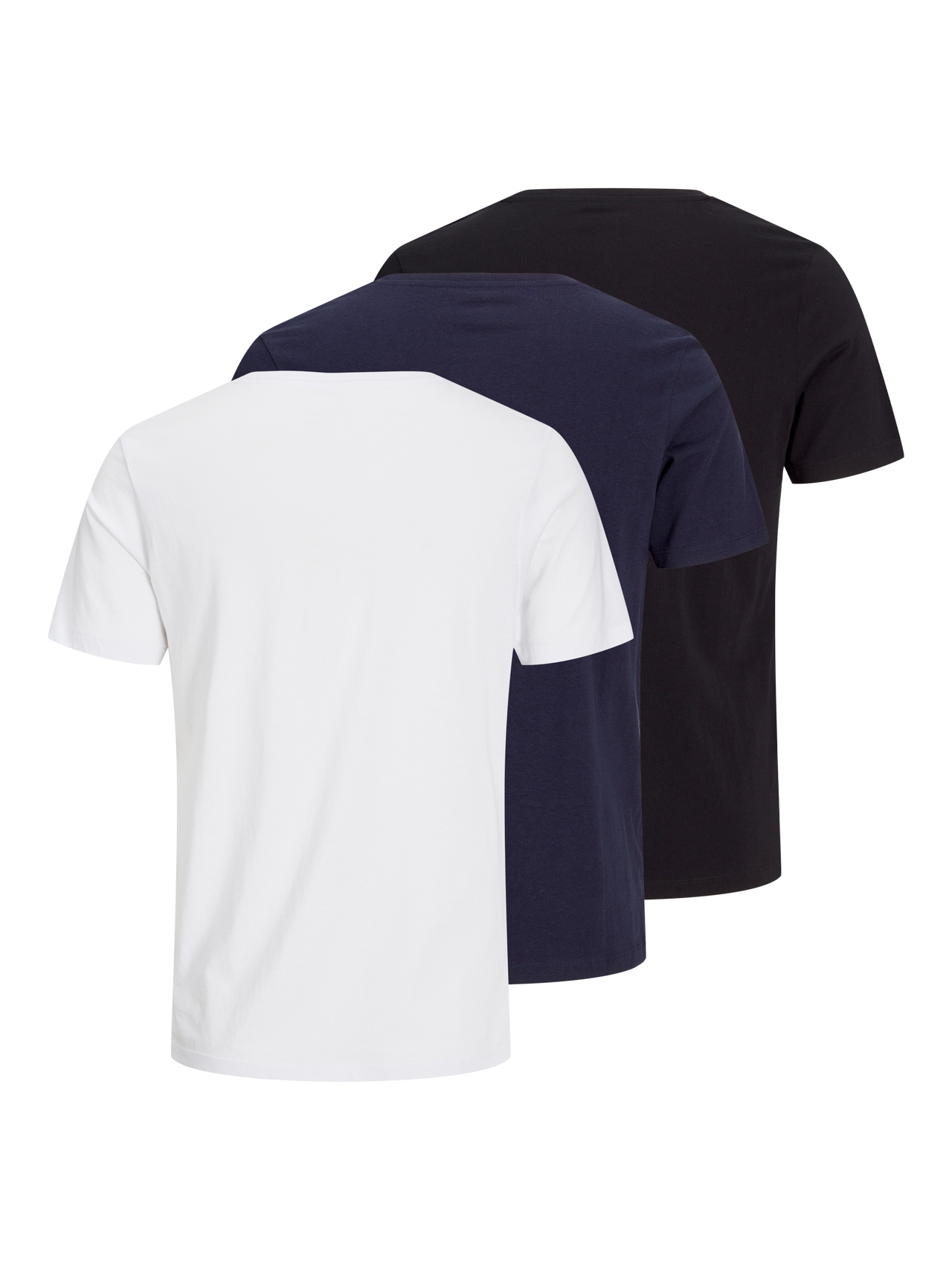 Jack & Jones 3er-pack Einfarbig Rundhals T-shirt -Black - 12191759