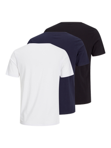 Jack & Jones Pack de 3 T-shirt Uni Col rond -Black - 12191759