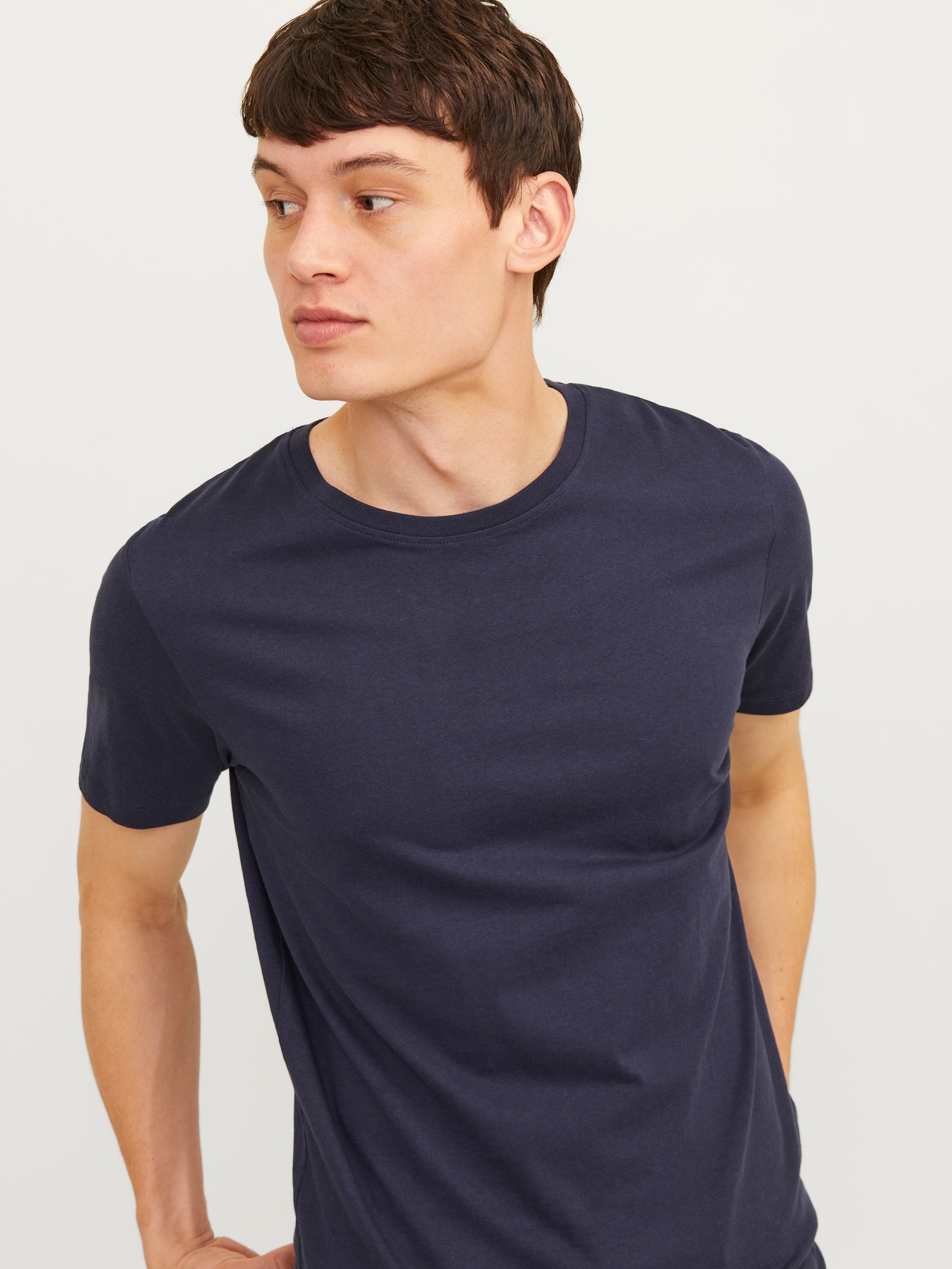 Jack & Jones 3-pak Gładki Okrągły dekolt T-shirt -Black - 12191759