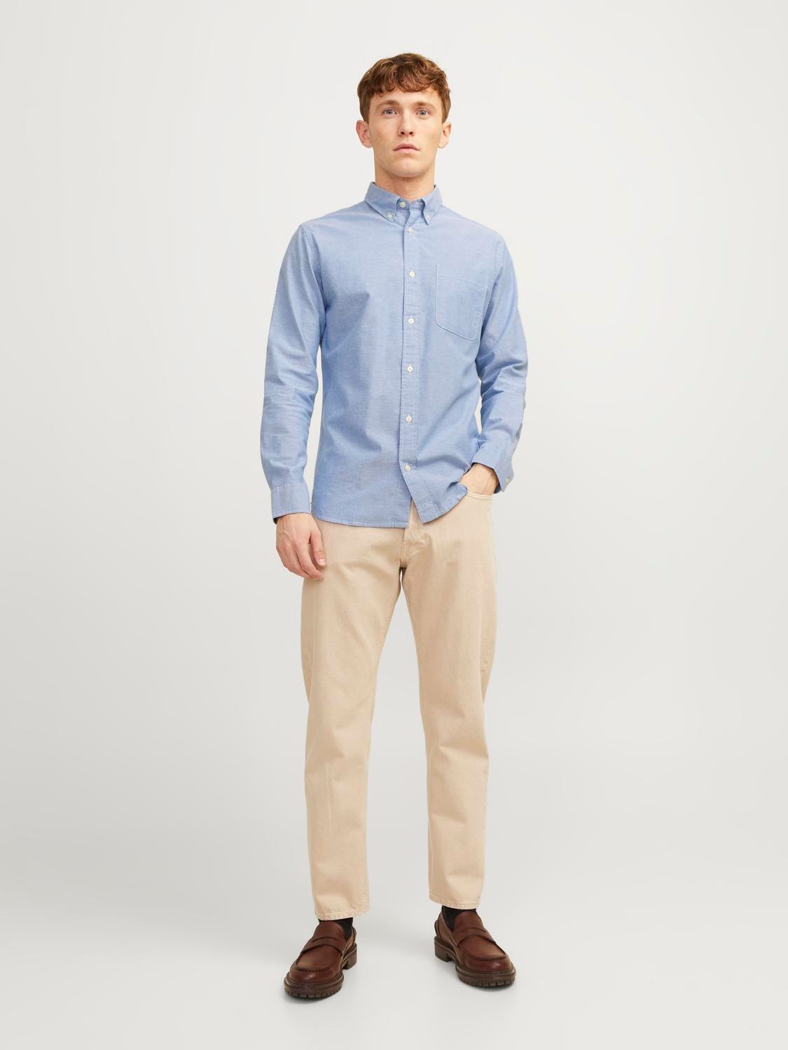 Suitsupply Traveller Uomo Camicia Formale 38 Slim Cotone Blu Twill Manica Lunga Suitsupply Traveller Uomo Camicia Formale 38 Slim Cotone Blu Twill Manica Lunga