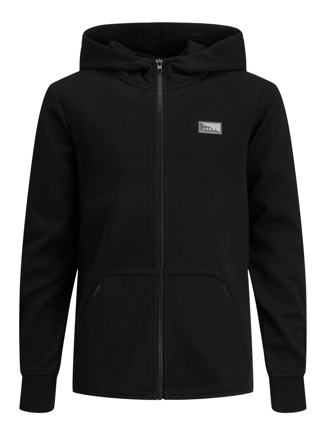 Jack & Jones Plain Zip hoodie Junior -Black - 12192600