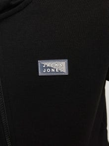 Jack & Jones Ühevärviline Tõmblukuga kapuutsiga pusa Junior -Black - 12192600