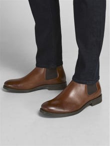 Jack & Jones Lær Chelsea-boots -Cognac - 12192758