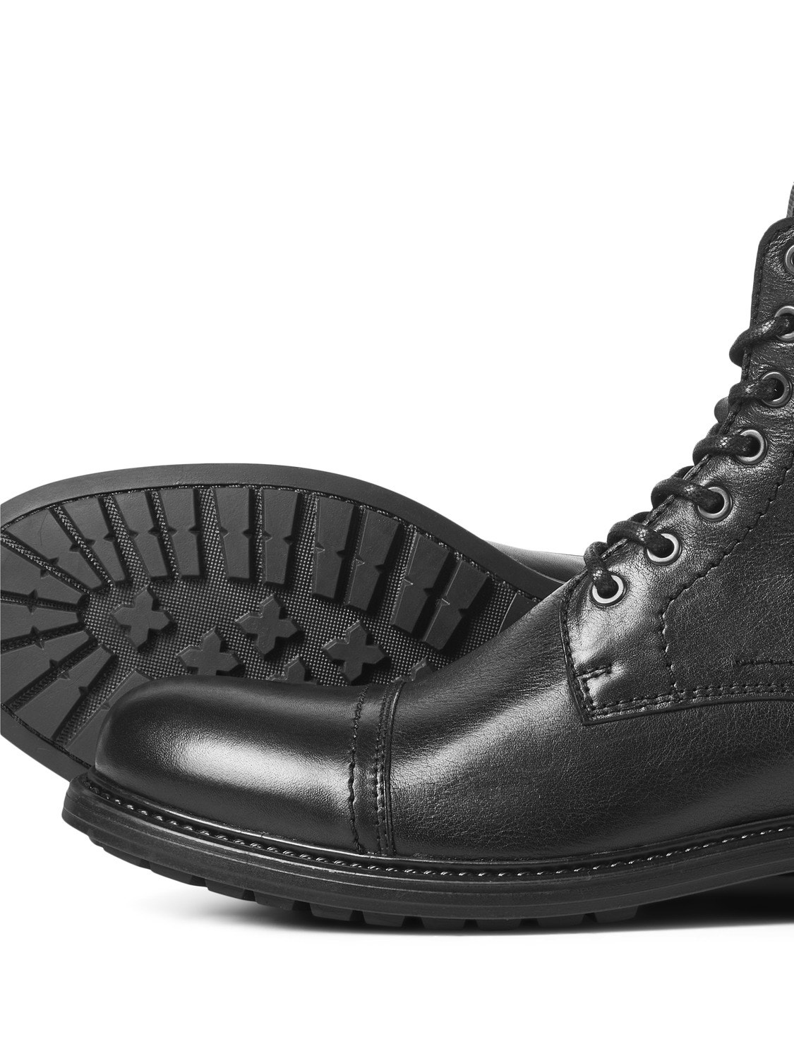 Jack & Jones Leather Boots -Anthracite - 12192762