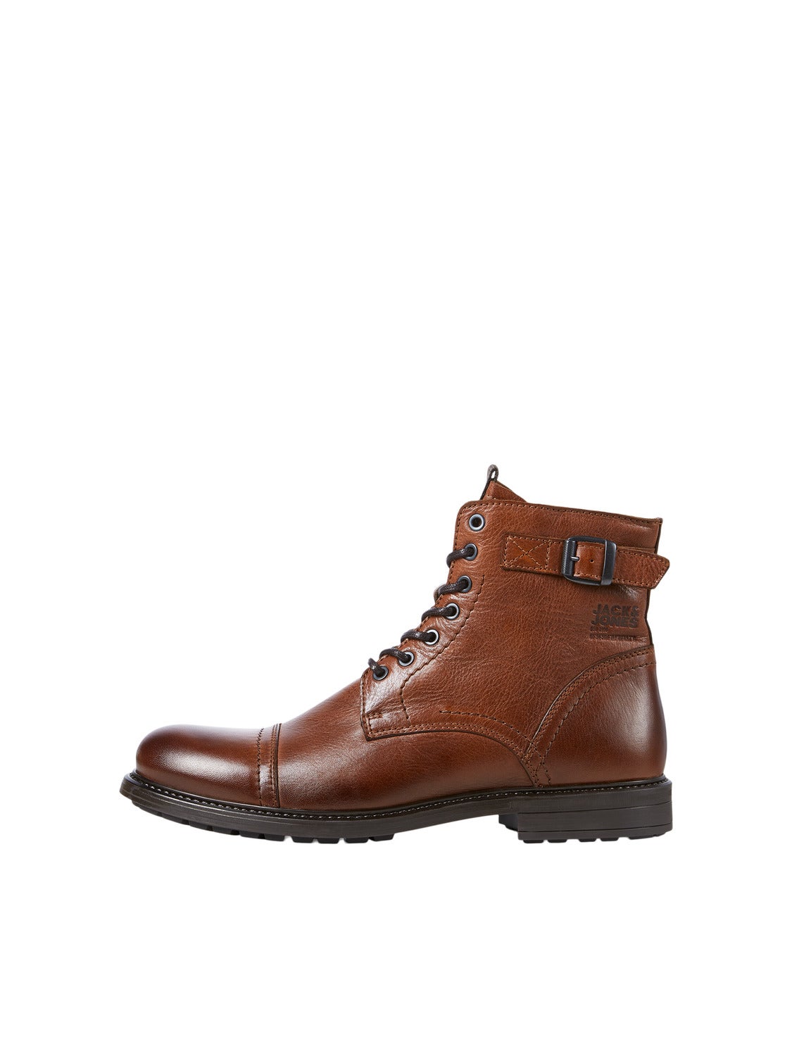 Buckle Leather boots | Light Brown 