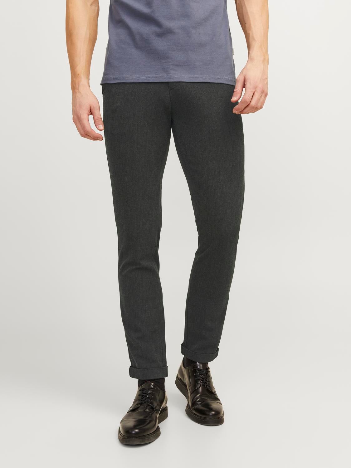Buy Old Grey Men's Grey Slim Fit Trousers Online at Bewakoof
