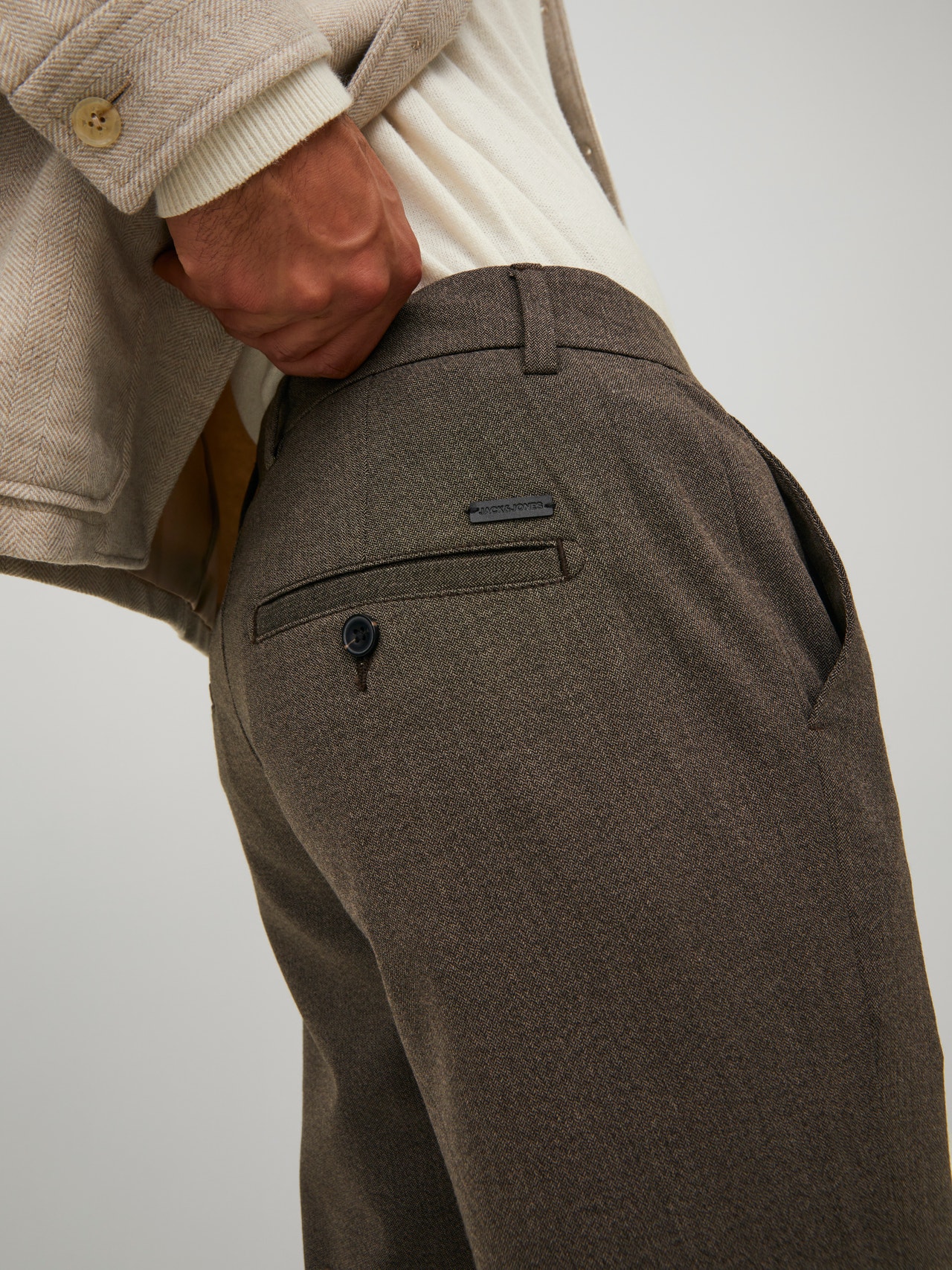 Jack & Jones Slim Fit Plátěné kalhoty Chino -Brown Stone - 12193553