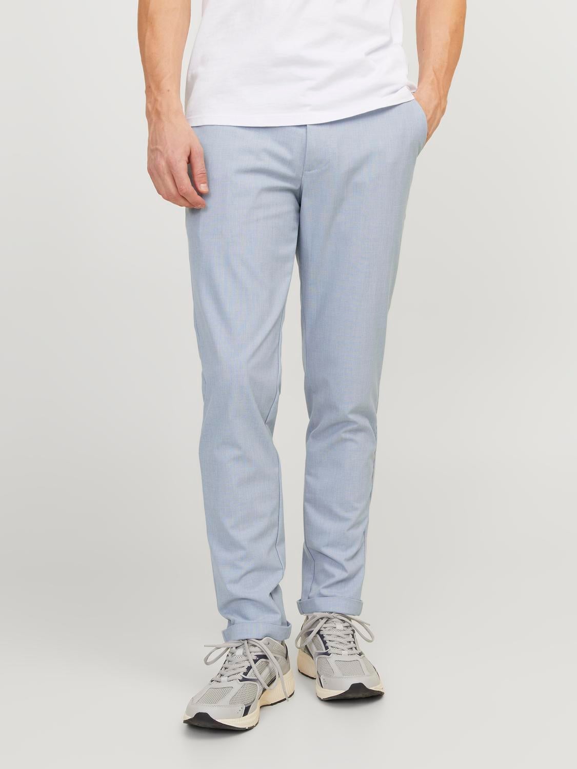 Buy IVOC Sky Blue Regular Fit Cotton Flat Front Trousers for Men's Online @  Tata CLiQ