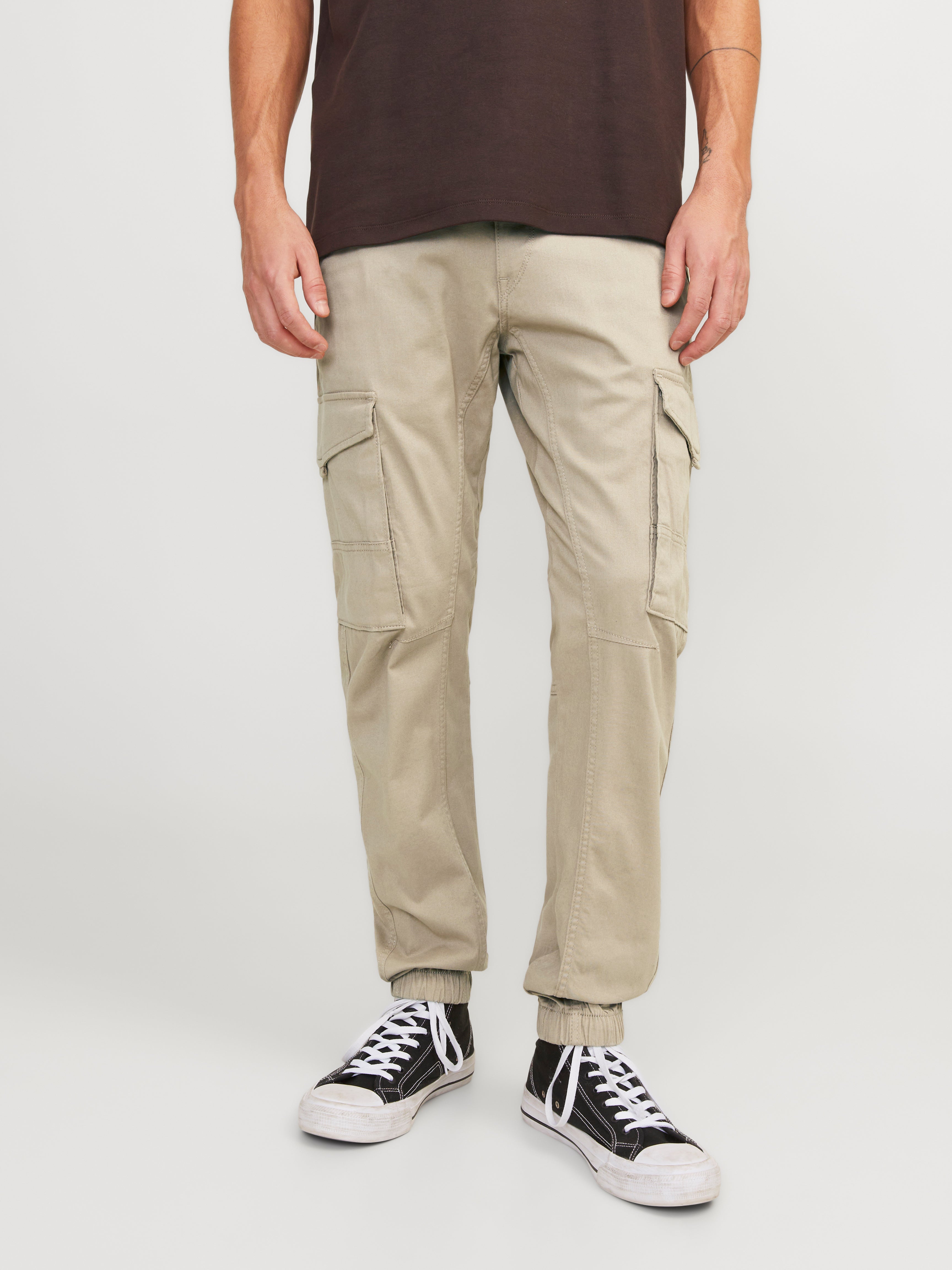 Buy Cream Trousers & Pants for Men by T-Base Online | Ajio.com