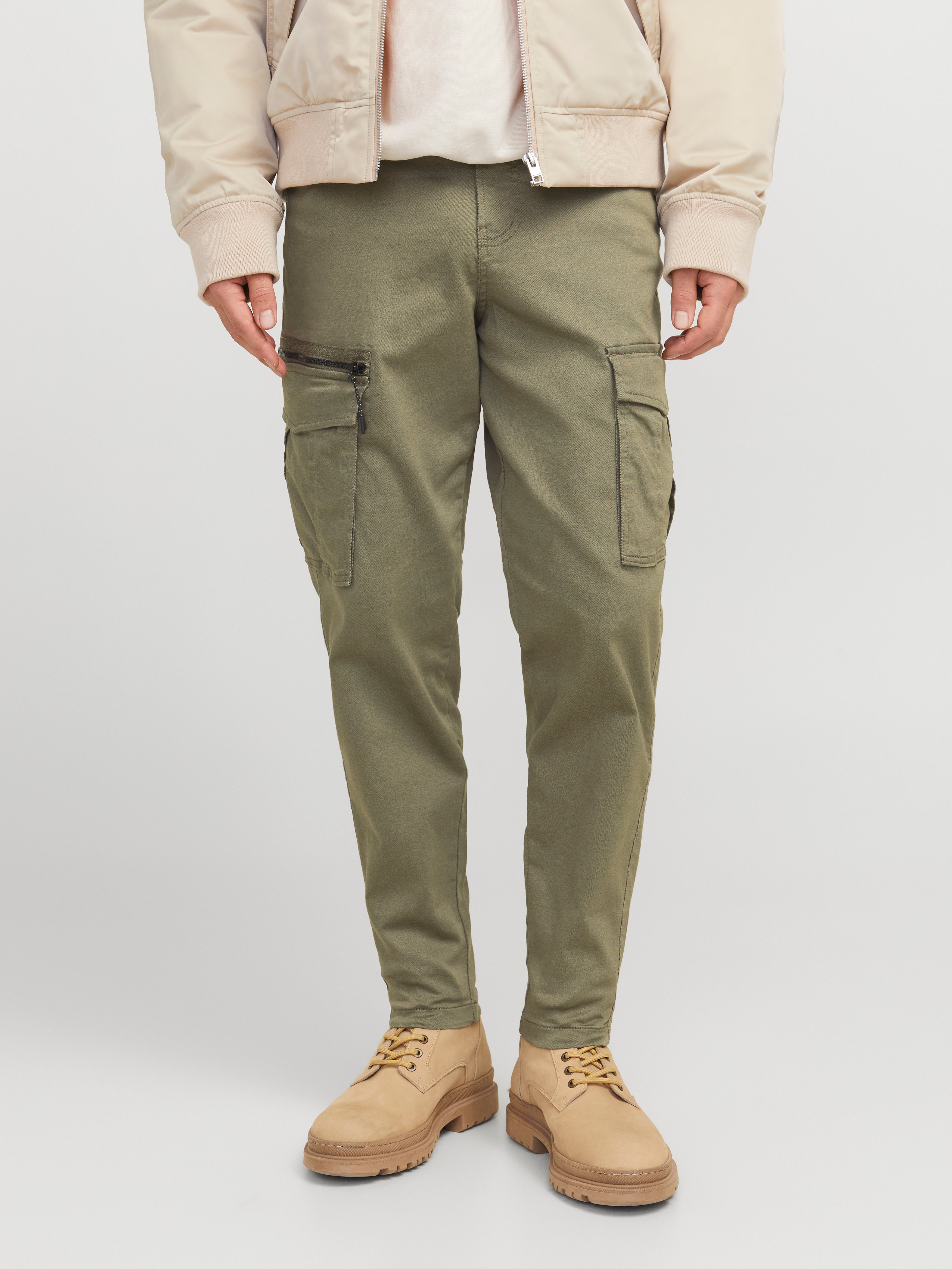 Jack & Jones Intelligence poly cargo pants in black Jack & Jones Intelligence poly cargo pants in black