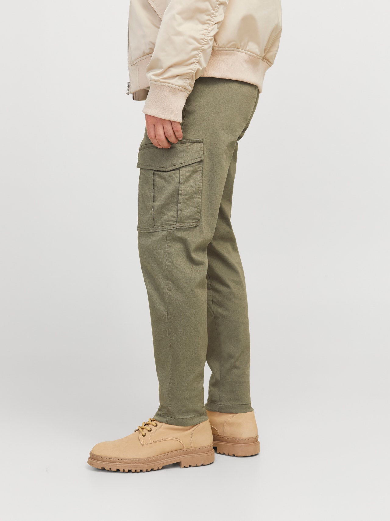 Jack & Jones Tapered Fit Cargo kalhoty -Dusty Olive - 12194246