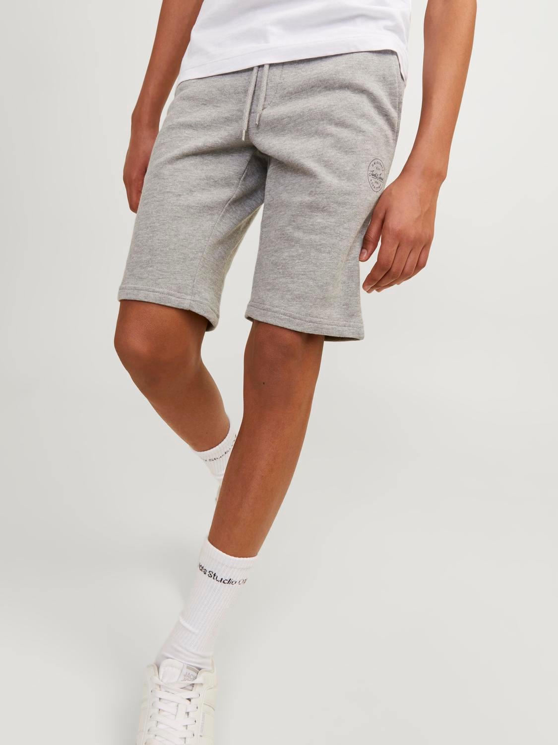 2-pack Regular Fit Sweat shorts For boys | Light Grey | Jack & Jones®