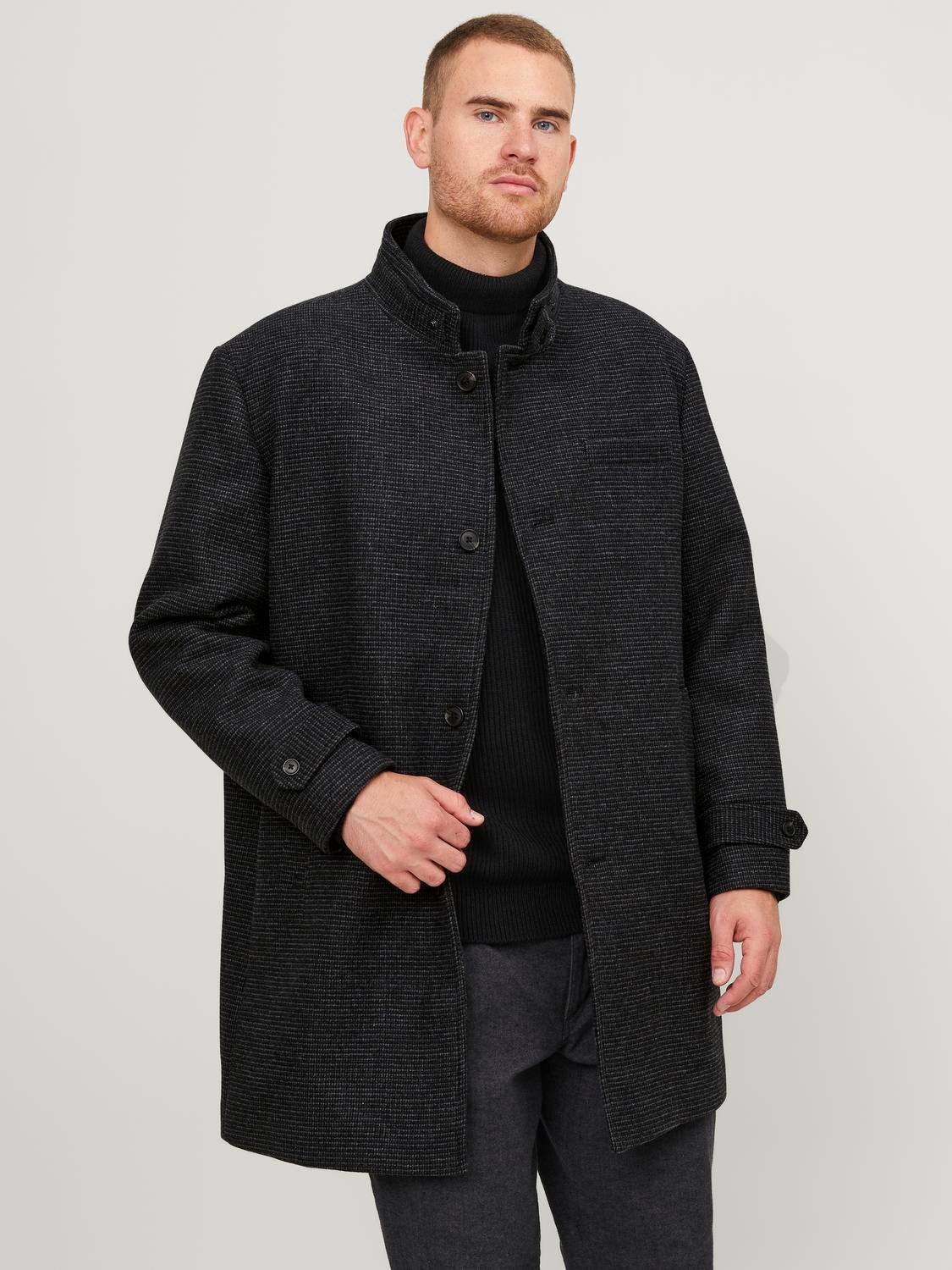 Jack jones high neck cheap wool coat