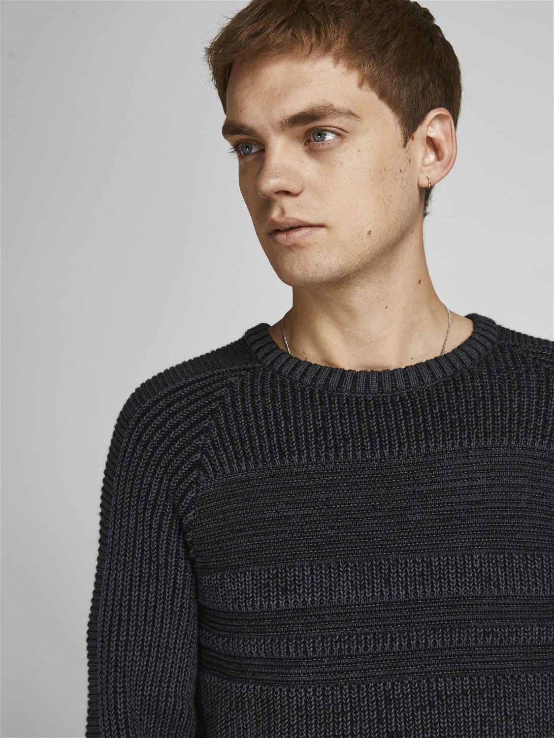 Textured Knitted Jumper with 50 