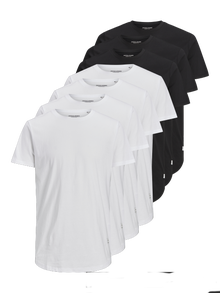 Jack & Jones 7-pakuotės Vienspalvis Marškinėliai -White - 12195439