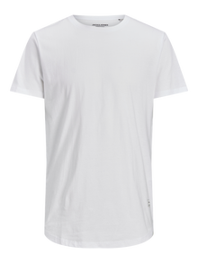 Jack & Jones 7-pak Ensfarvet Crew neck T-shirt -White - 12195439