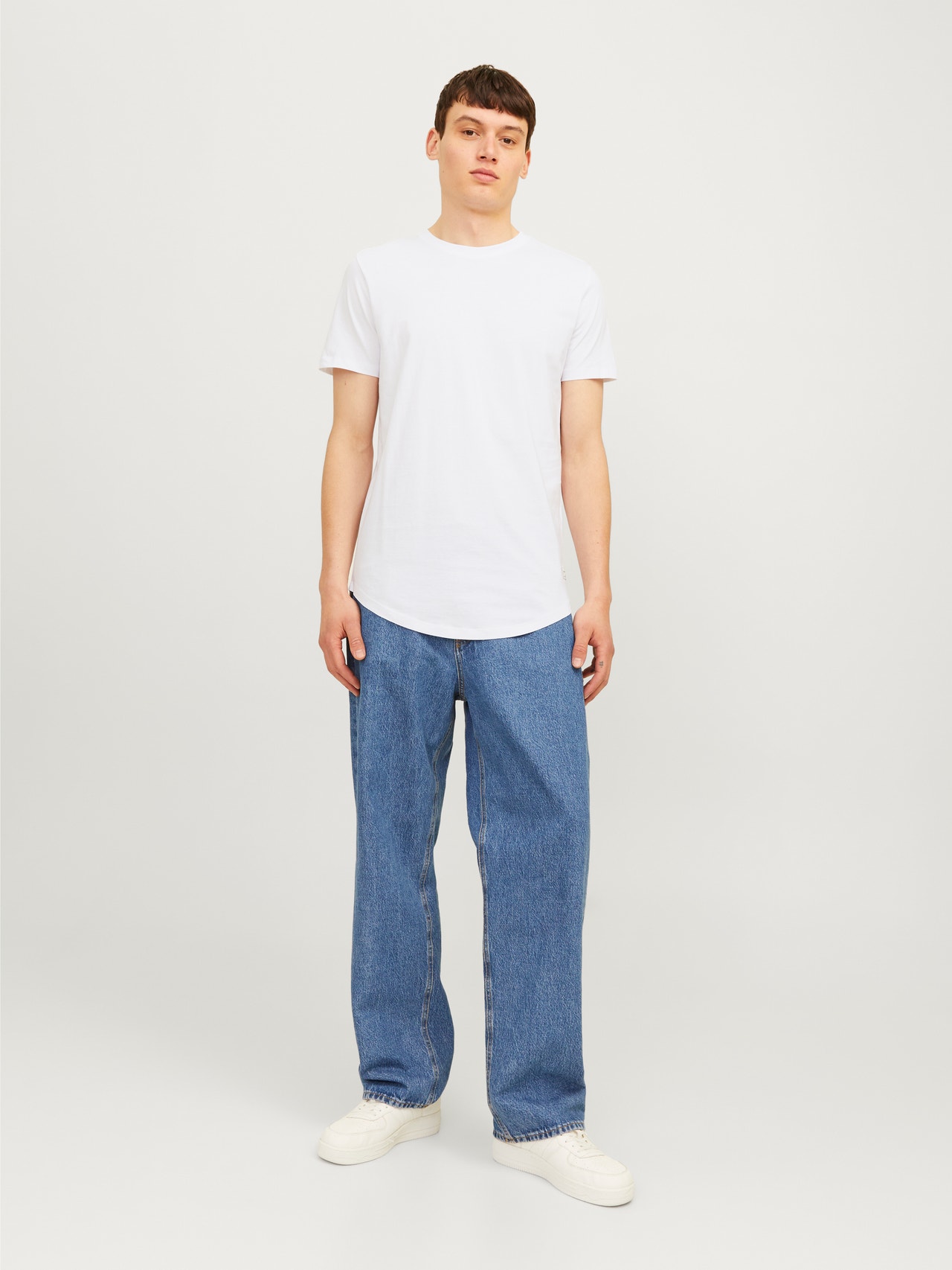 Jack & Jones 7-pack Enfärgat Rundringning T-shirt -White - 12195439