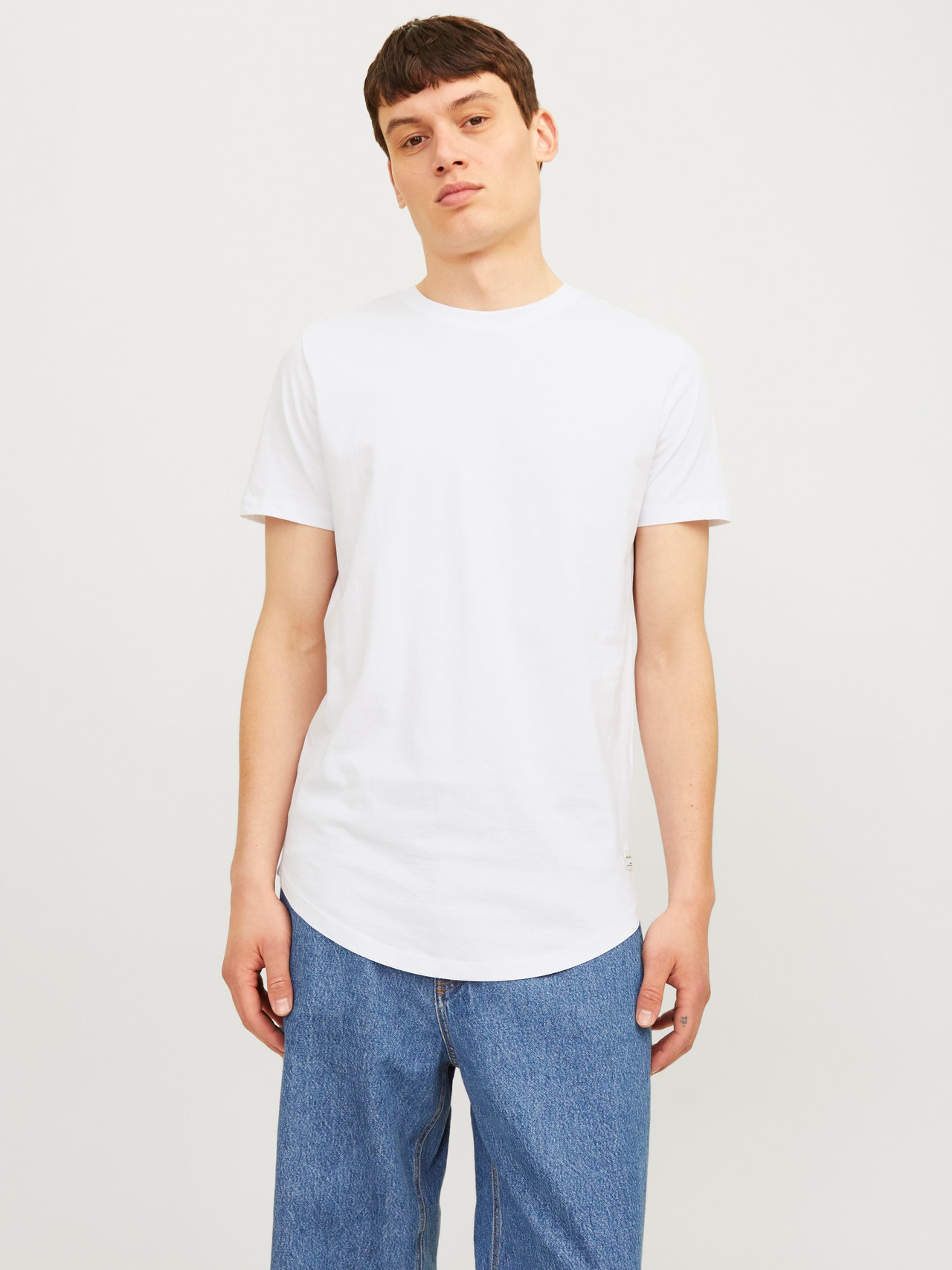 Jack & Jones 7-pakkainen Yksivärinen Pyöreä pääntie T-paita -White - 12195439