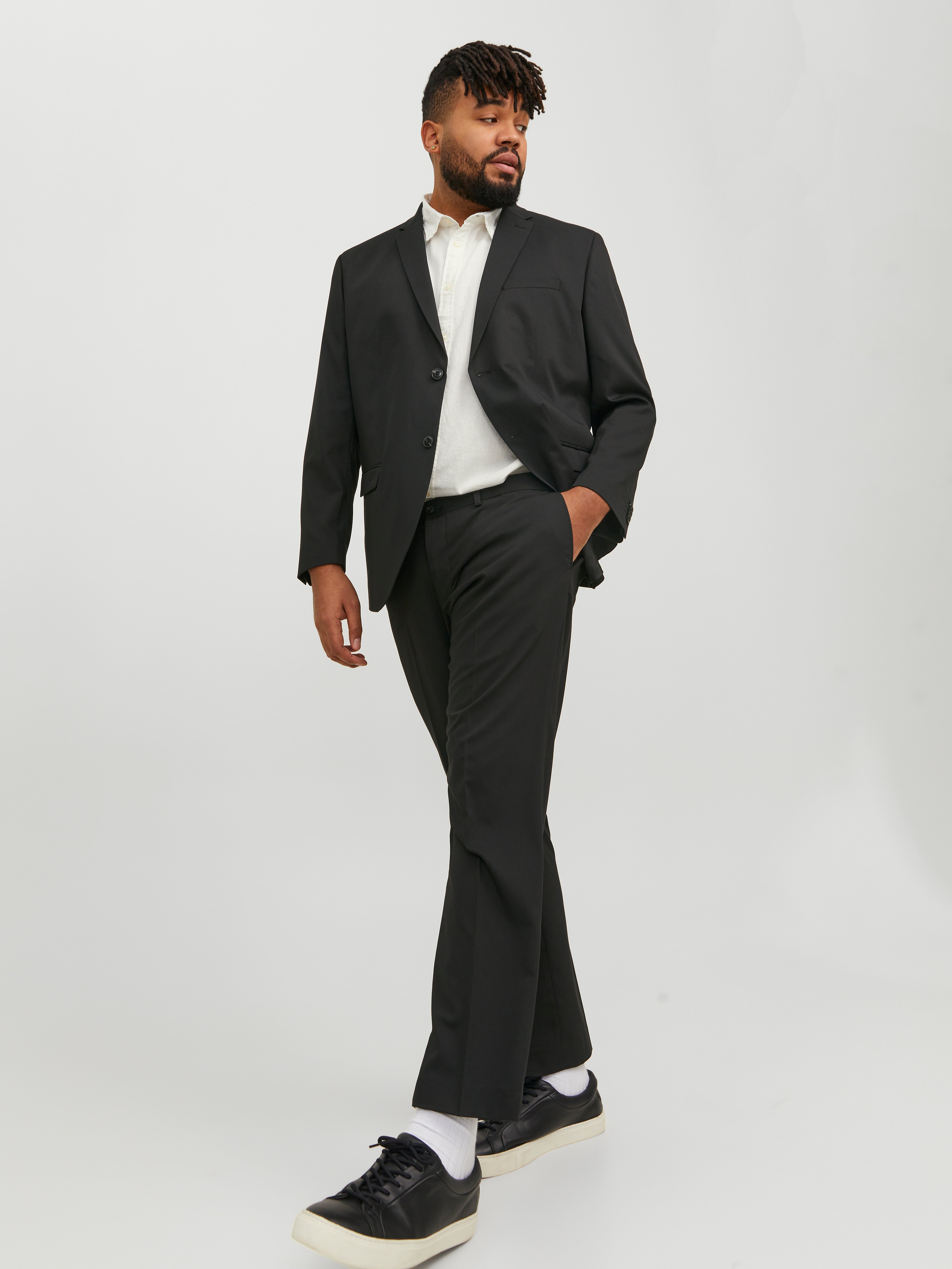 Plus Size Trajes Slim Fit Negro Jack Jones