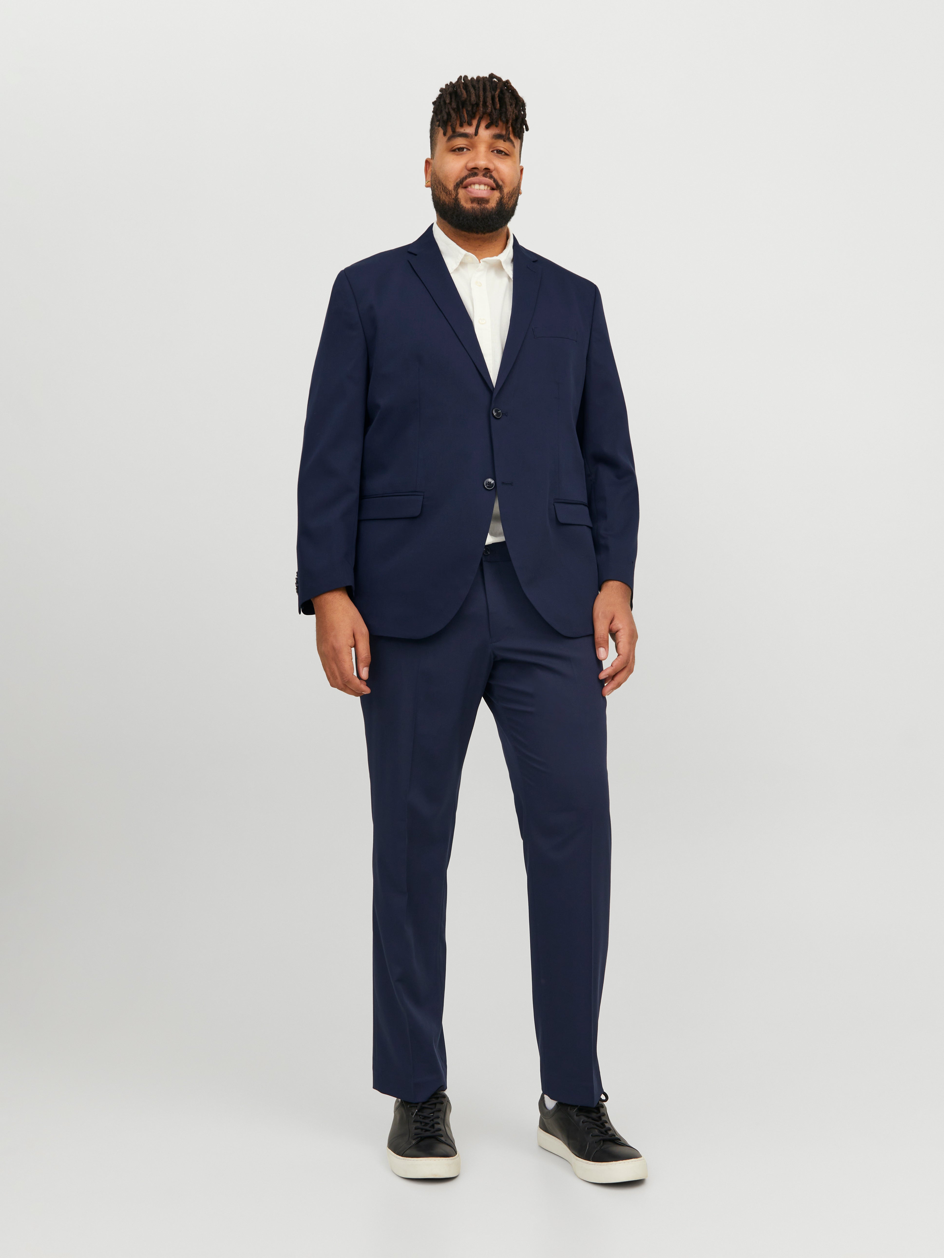 Navy blue best sale fitted suit