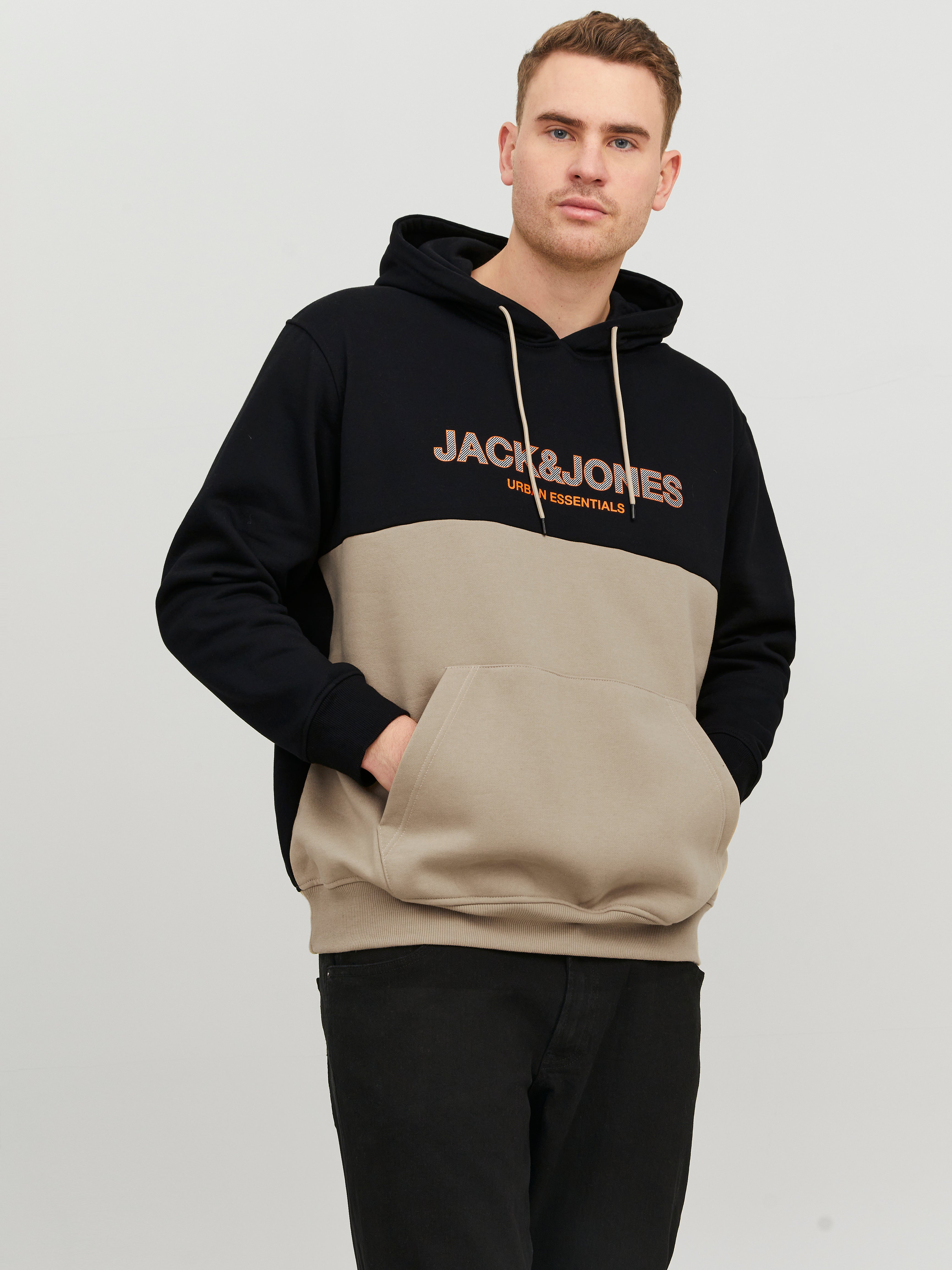 JACK & JONES Heren Kleding Truien & Vesten Truien Sweaters Club Plus-size Hoodie Heren Grijs 