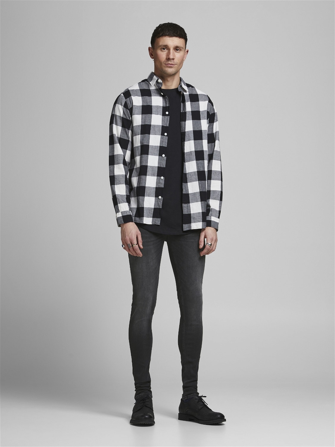 Jack & Jones JJITOM JJORIGINAL JOS 010 50SPS Jeansy o Krój spray on -Black Denim - 12195602