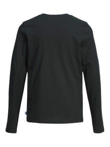 Jack & Jones Gładki T-shirt Dla chłopców -Black - 12197050