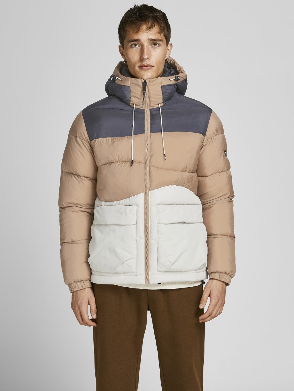 Jack & Jones Colourblocking Wattierte Jacke - Tannin - 12197741