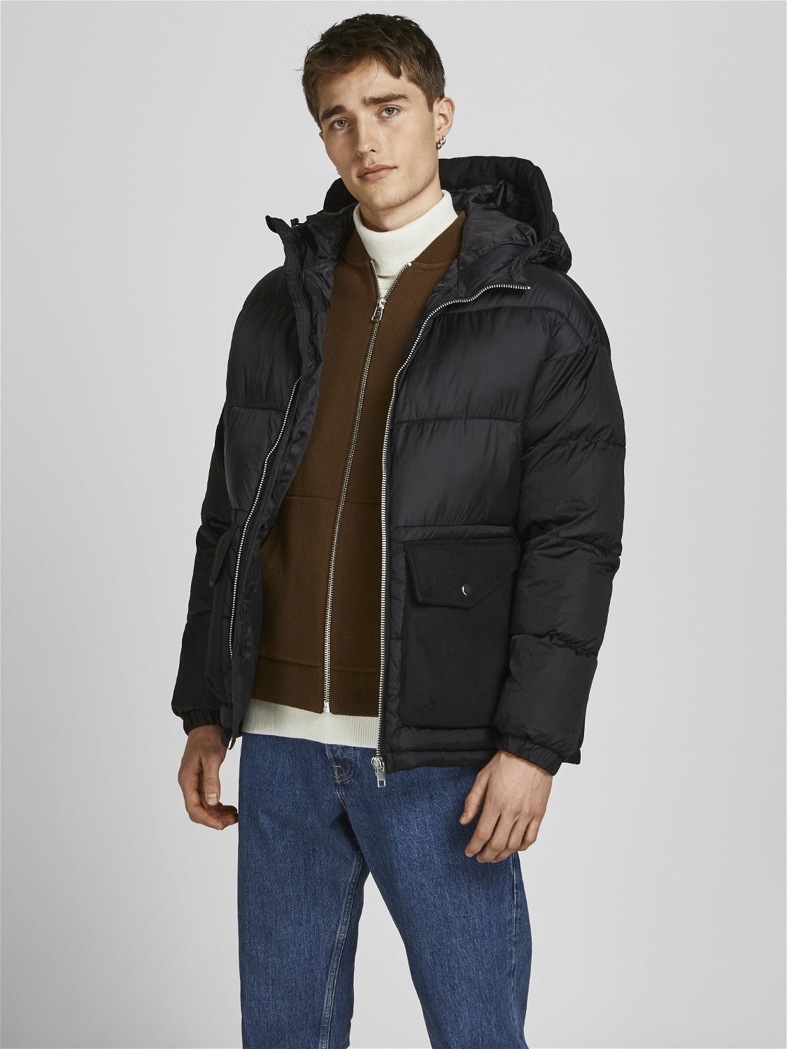 all saints denim puffer