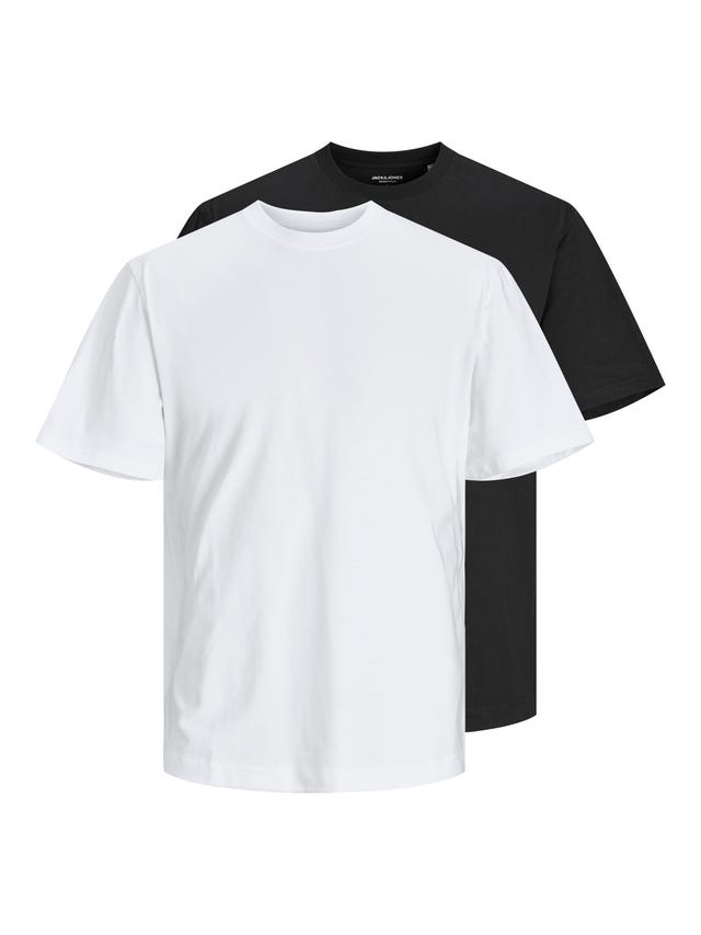 Jack & Jones 2er-pack Einfarbig Rundhals T-shirt - 12199528
