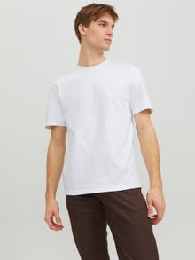 Jack & Jones 2-pak Ensfarvet Crew neck T-shirt -White - 12199528