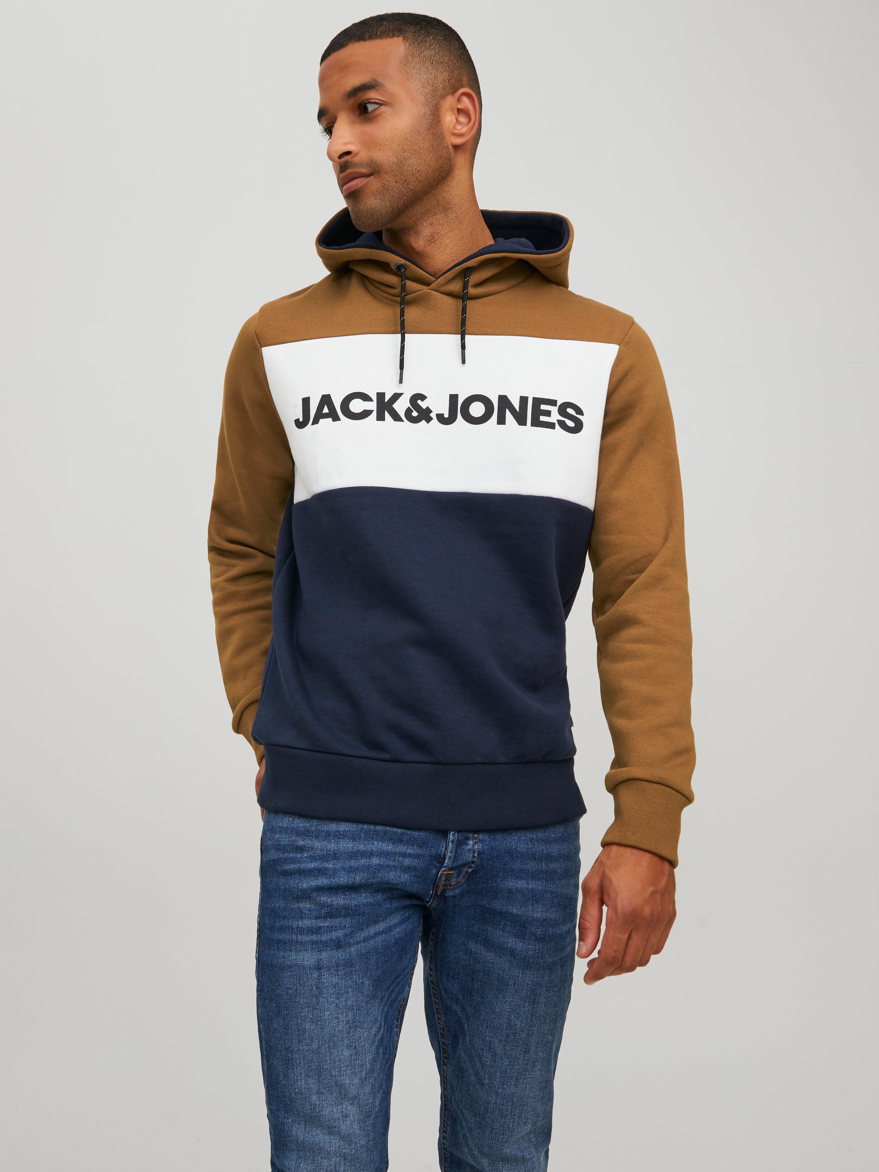 HERREN Pullovers & Sweatshirts Hoodie Schwarz/Grau/Orange M Rabatt 58 % Jack & Jones sweatshirt 