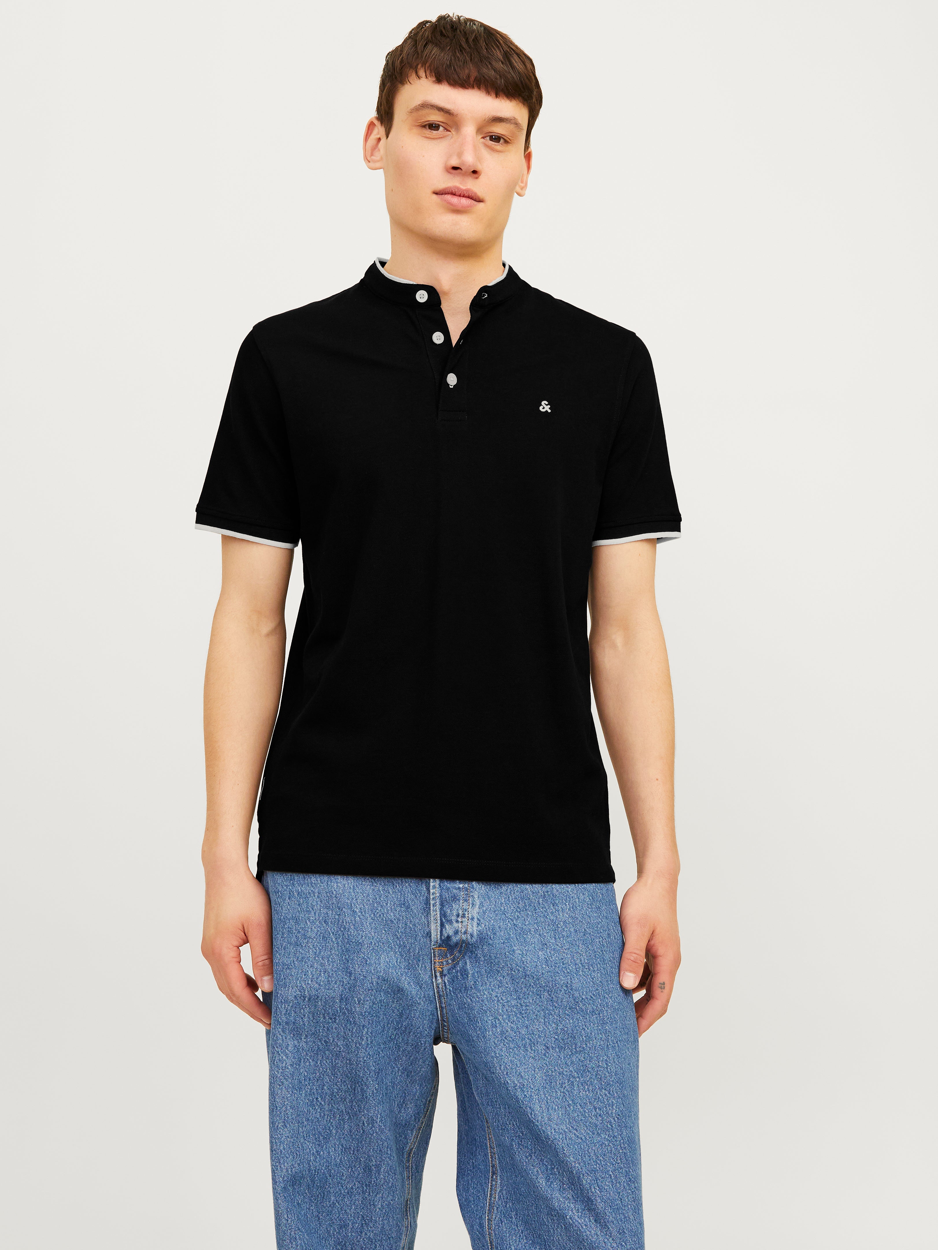 Einfarbig Poloshirt