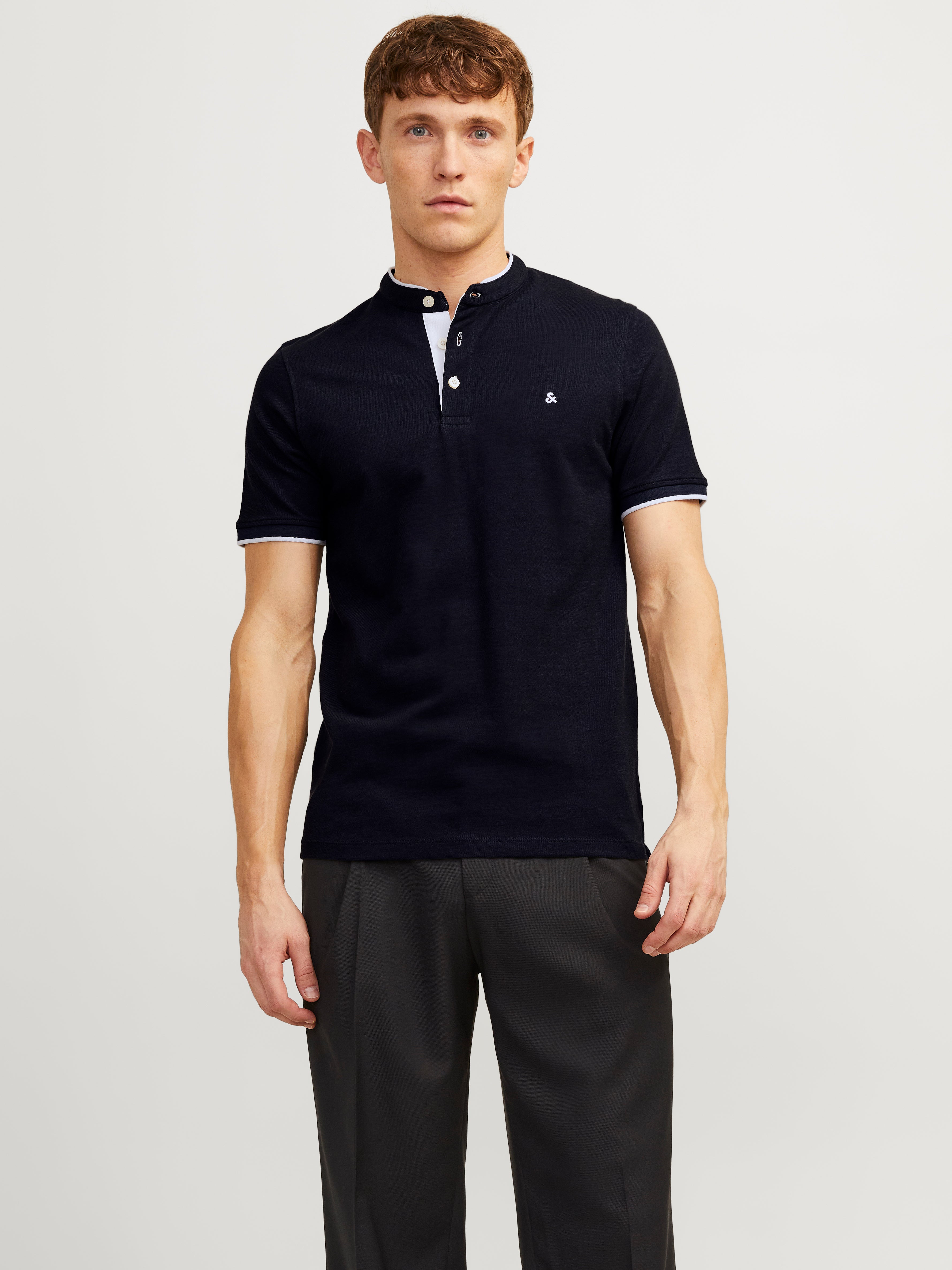 Einfarbig Poloshirt