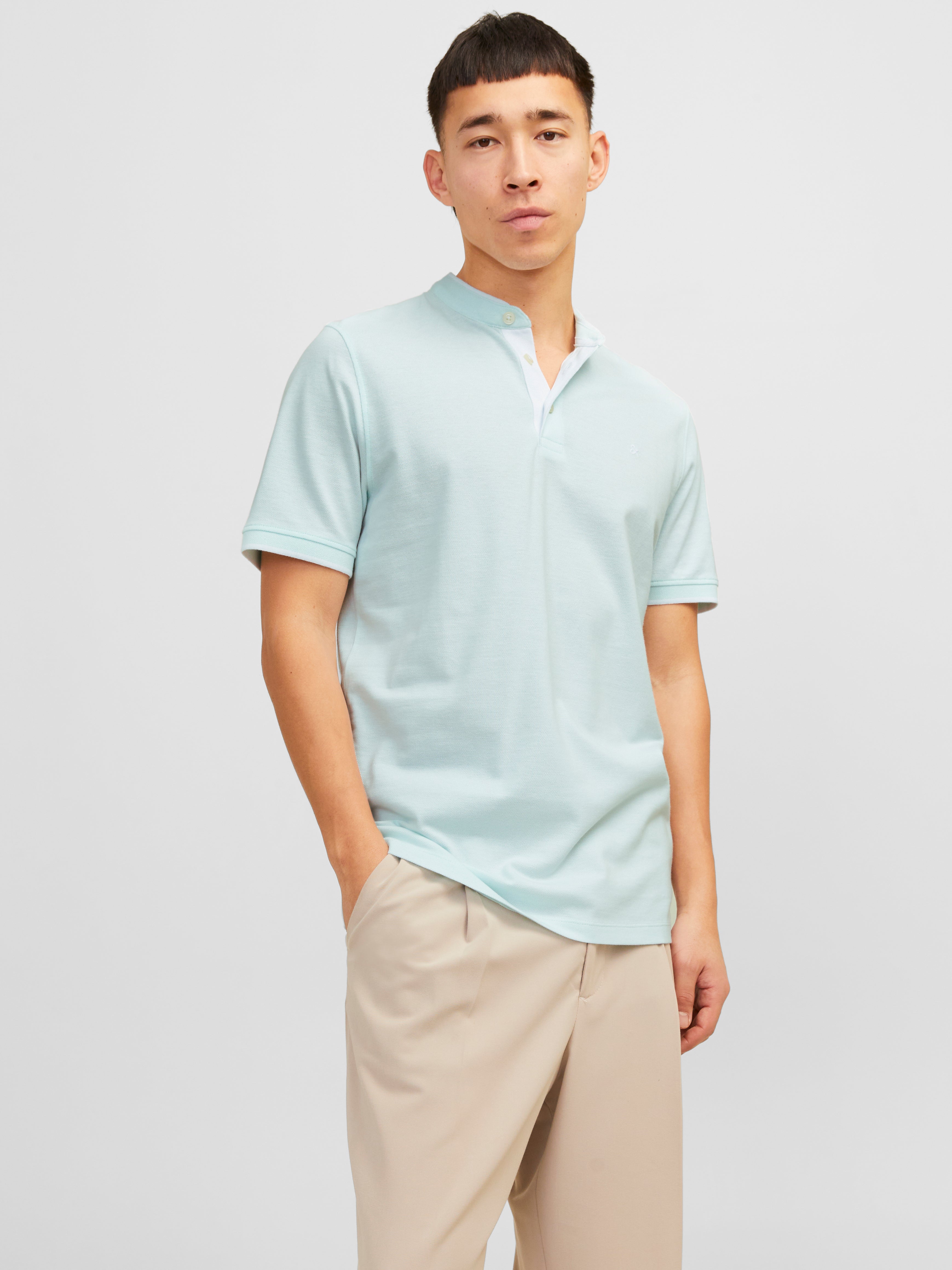 Einfarbig Polo T-shirt