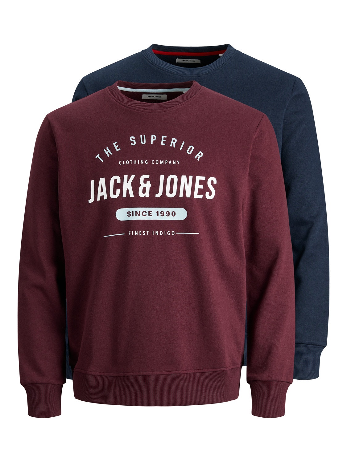 Jack & Jones 2-pack Logo Crew neck Sweatshirt -Navy Blazer - 12199820