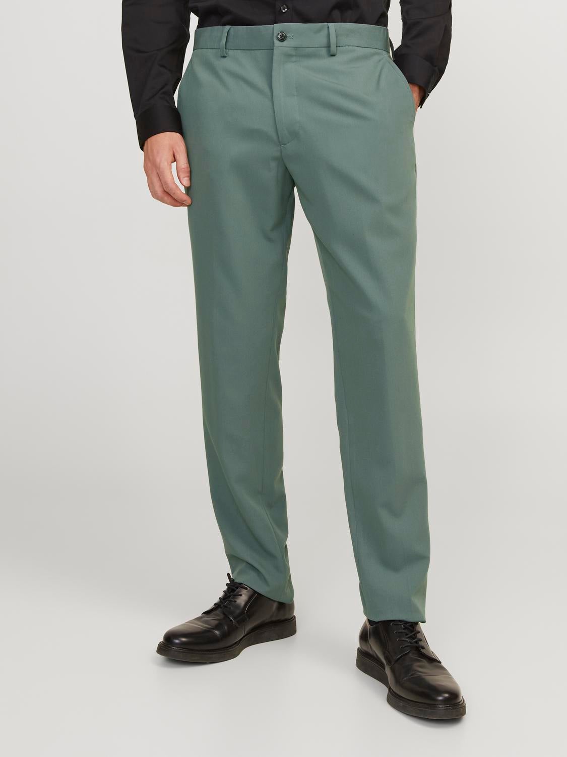 Buy Men Blue Solid Ultra Slim Fit Trousers Online - 289074 | Van Heusen