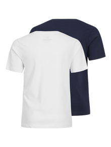 Jack & Jones 2-pack Logo T-shirt Junior -Navy Blazer - 12199947