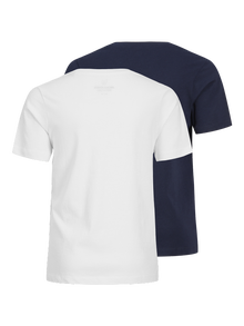 Jack & Jones 2-pak Logo T-shirt Junior -Navy Blazer - 12199947