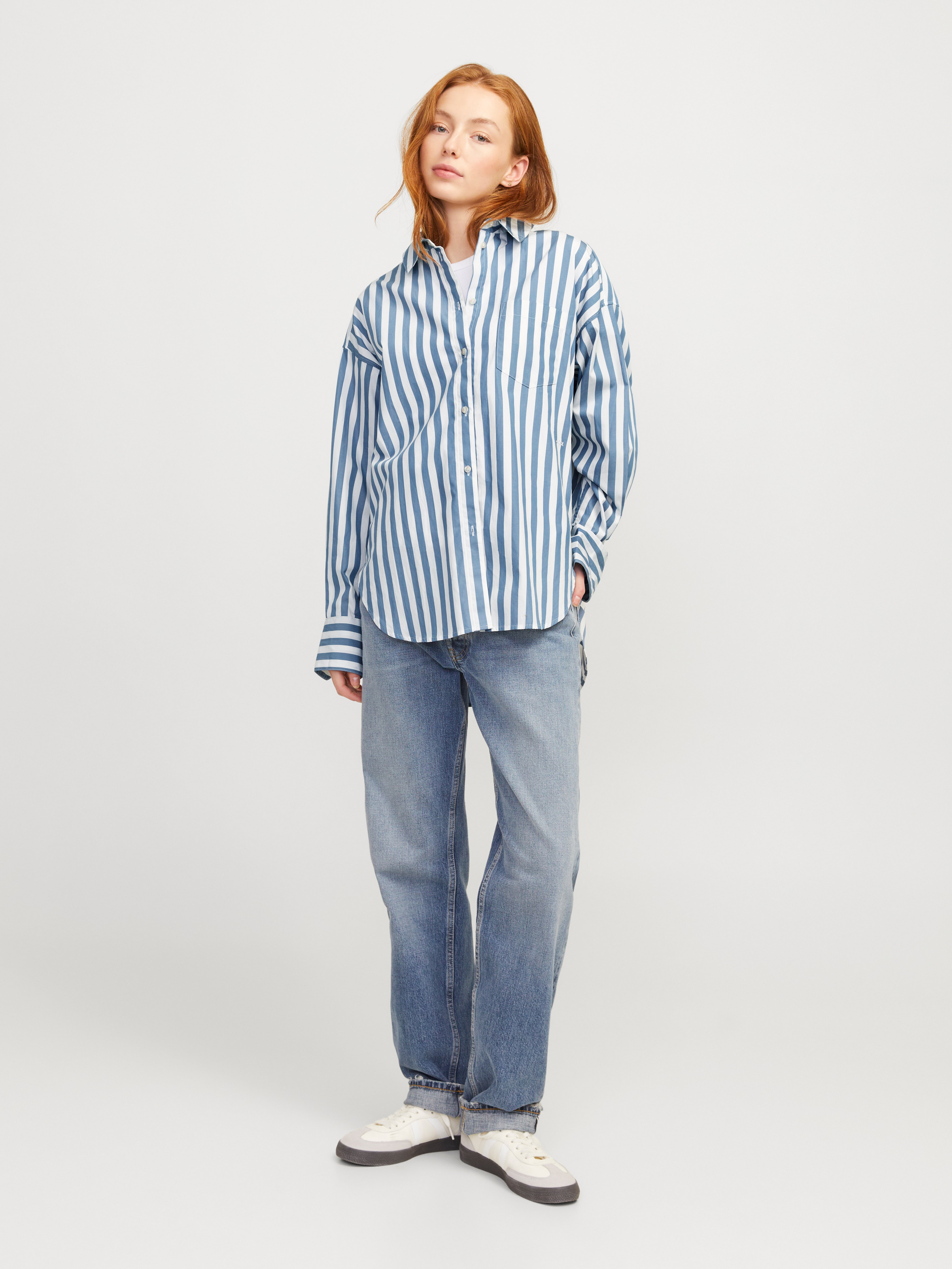 JXJAMIE Popelin Hemd Dunkelblau JJXX®