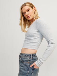 JJXX JXFELINE pitkähihainen t-paita -Light Grey Melange - 12200402