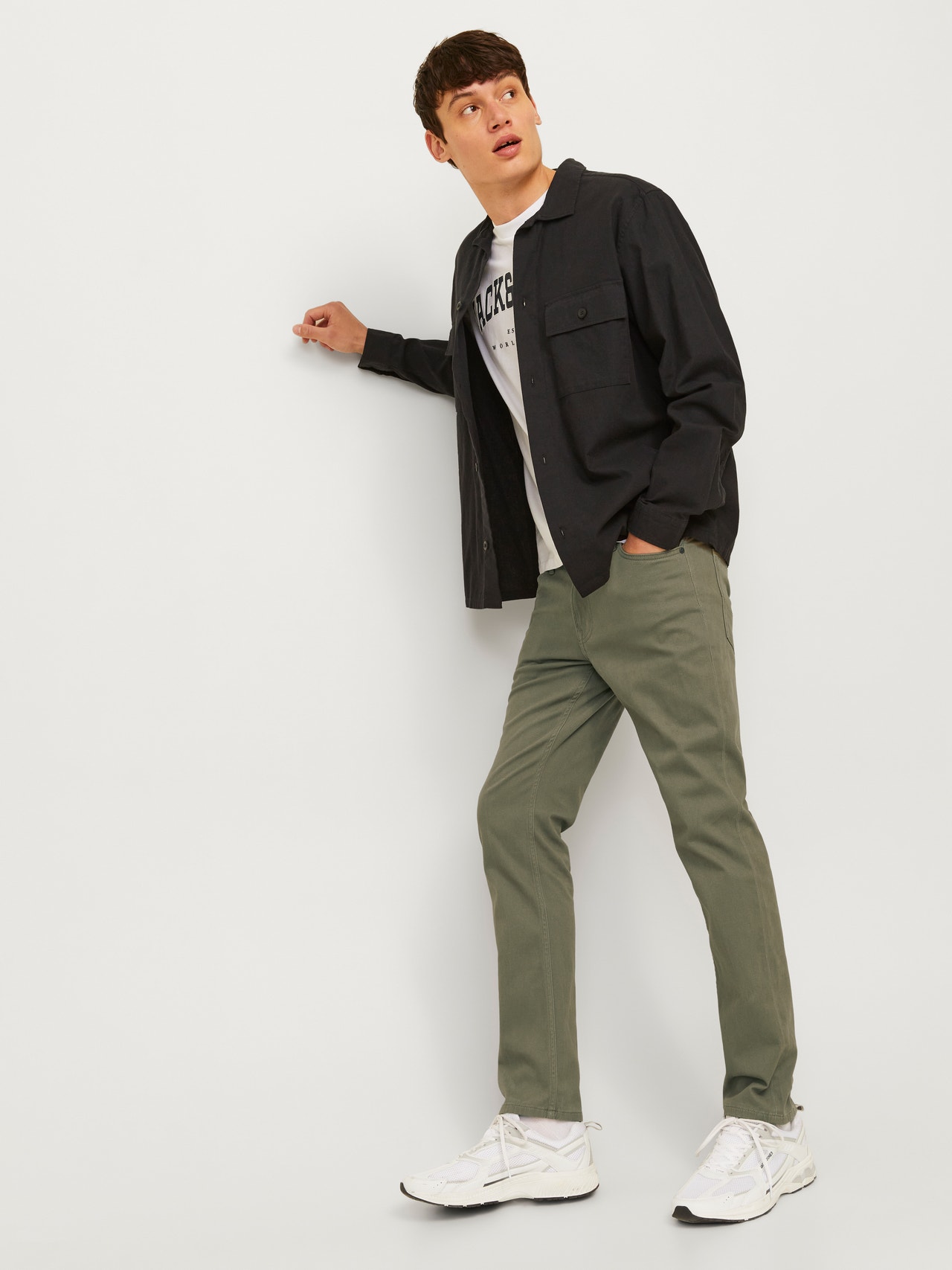 Jack & Jones JPSTGLENN JJORIGINAL AKM 5-pocket trousers -Dusty Olive - 12201530