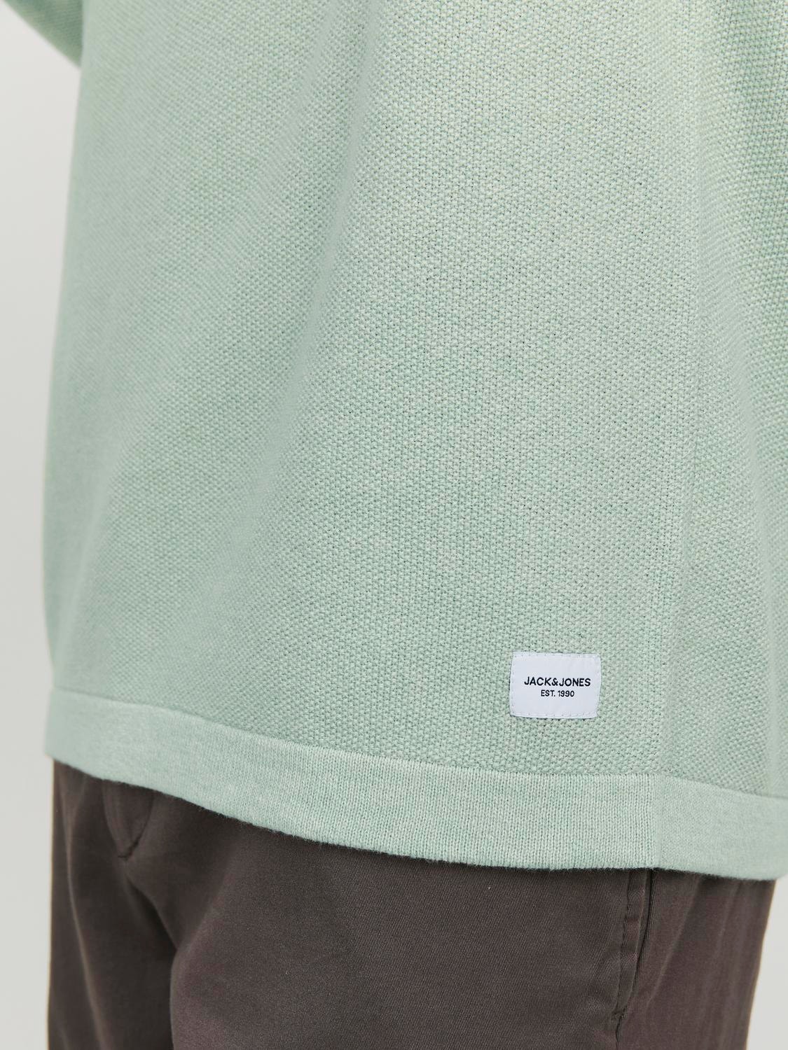 Jack & Jones Colour block Crew Neck Jumper -Granite Green - 12201706