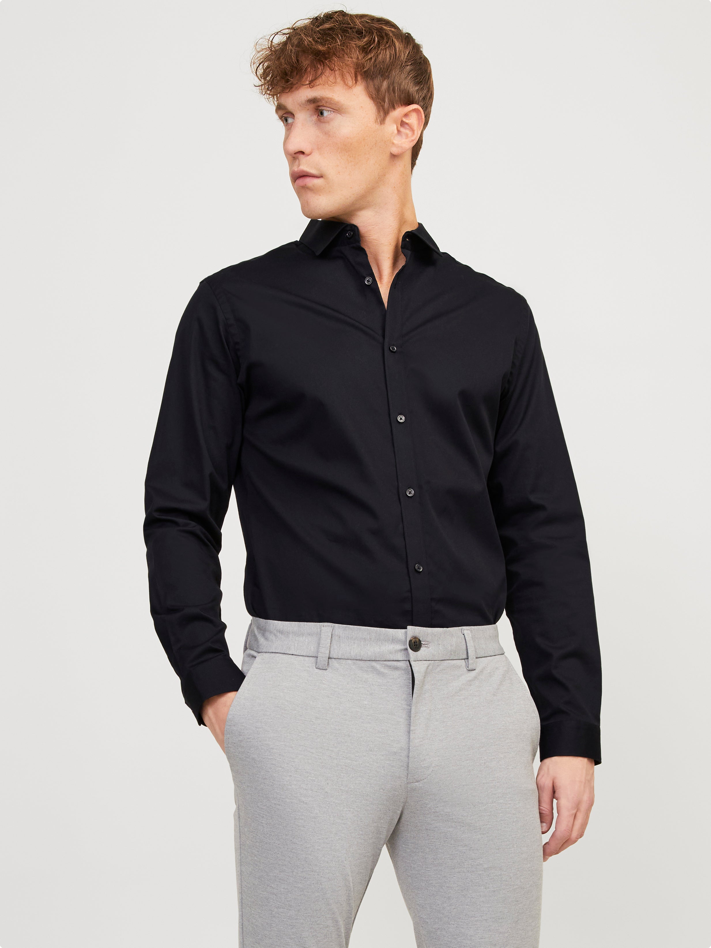 Jack&Jones camicia uomo in cotone nero main image 0